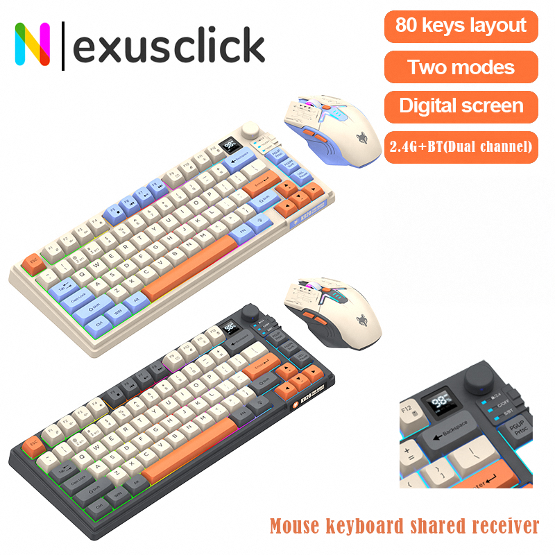 Gaming Keyboard And Mouse Combo Wireless - New Dual-Mode 80 Keys Wireless Gaming