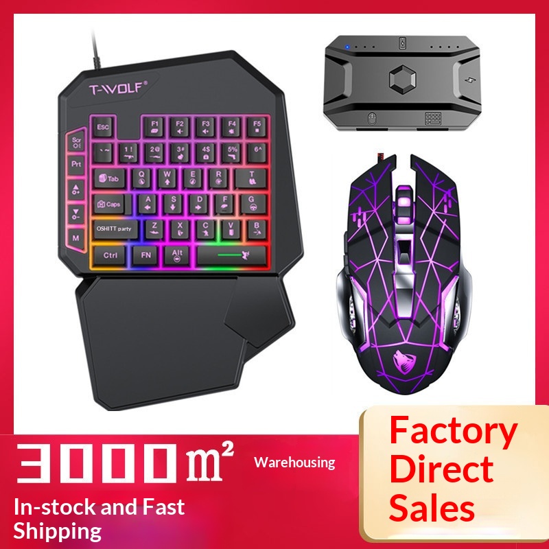 Gaming Keyboard 1 Hand - T-Wolf Tf950 5 In 1 One