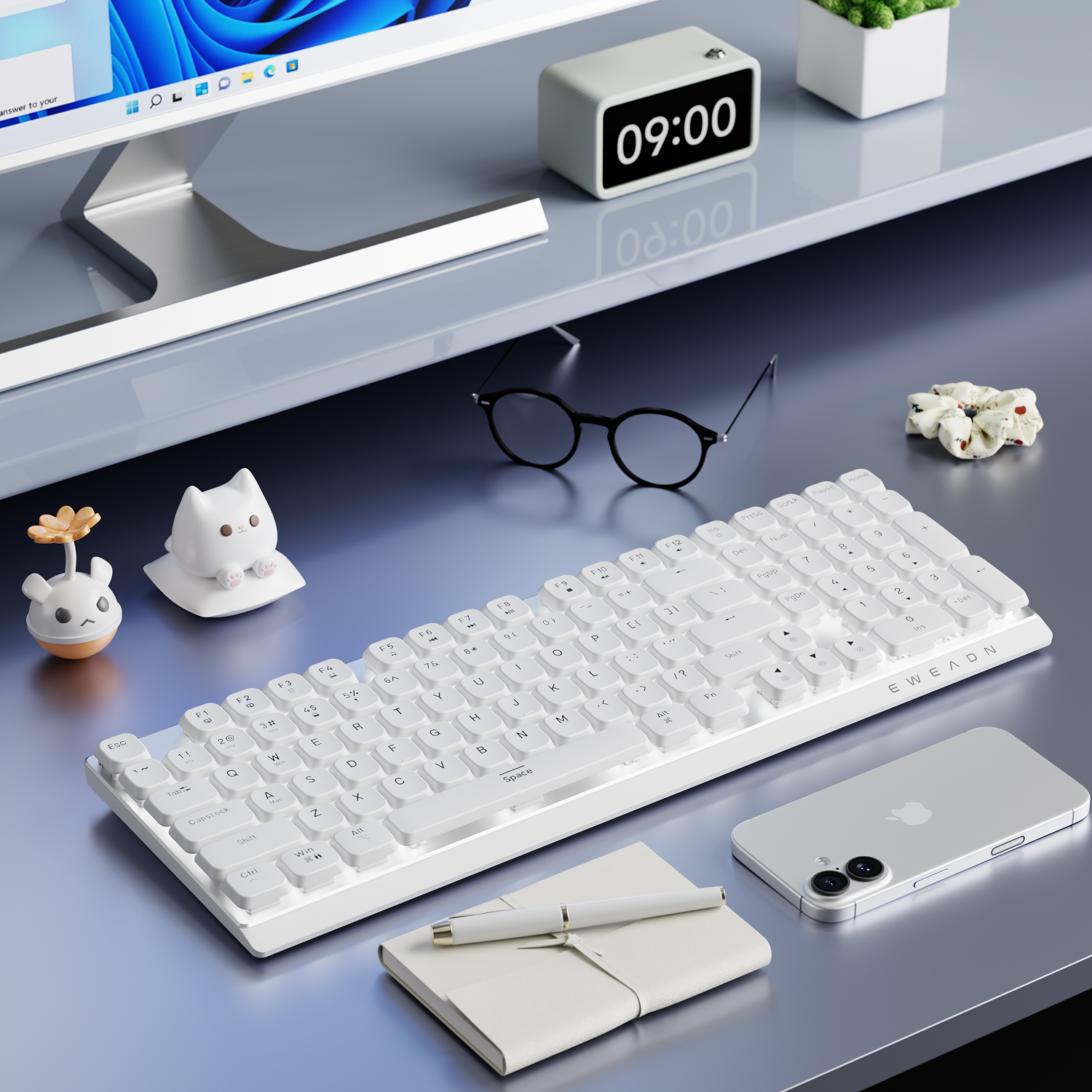 Gaming Keyboard Wireless - EWEADN Wireless Low-Profile Mechanical Gaming Keyboard,