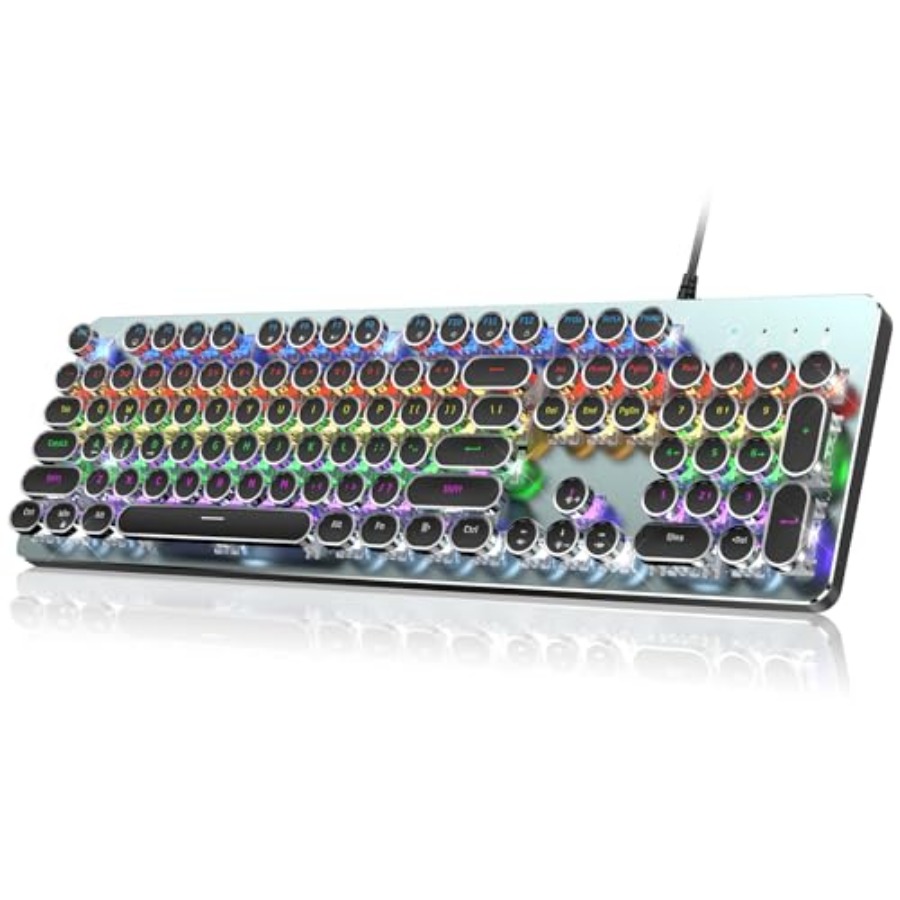 Gaming Keyboard Blue Switches - Typewriter Style Mechanical Gaming Keyboard, Metal