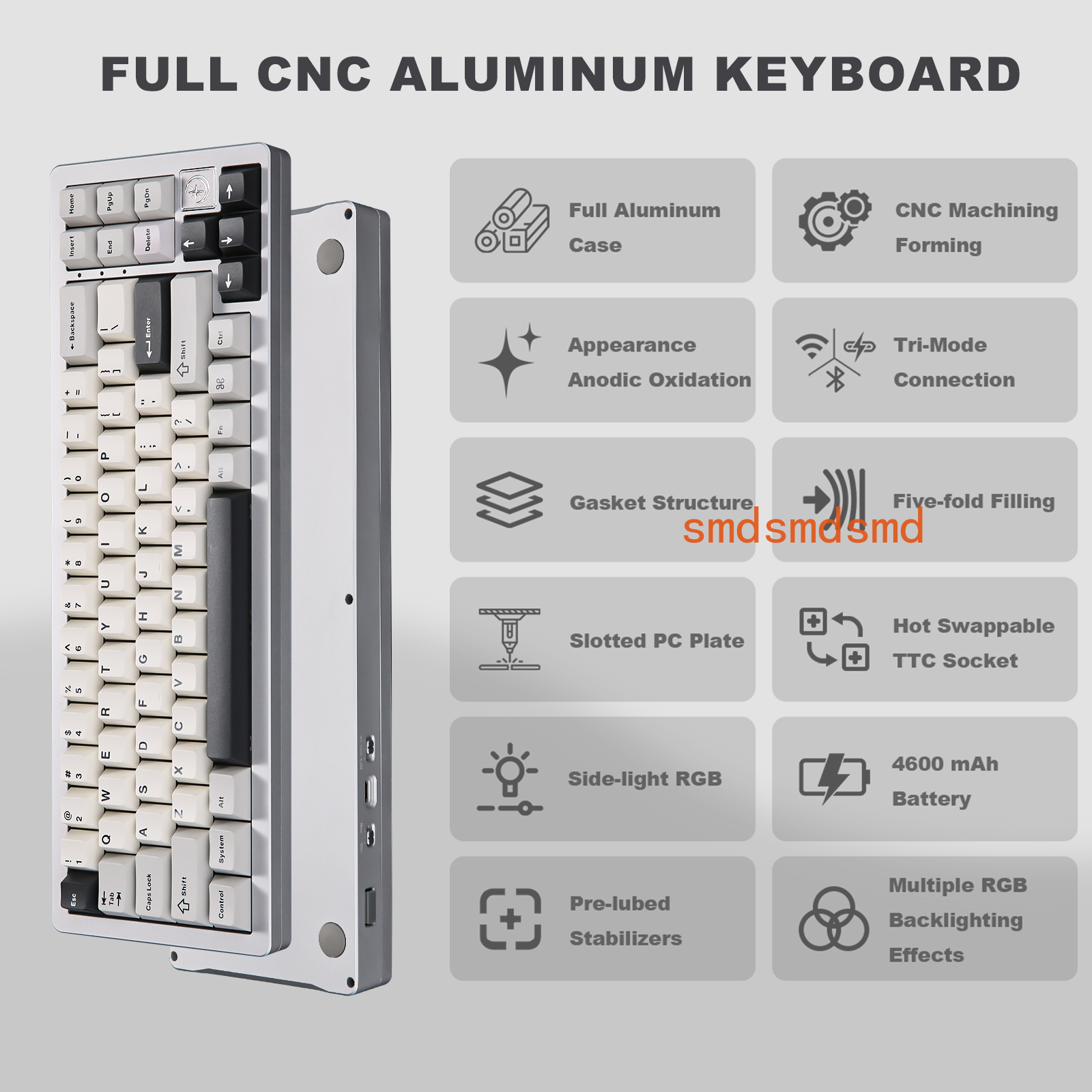 AL71 Silver CNC Aluminum Mecha - Gaming Keyboard Wireless ulasan dan harga
