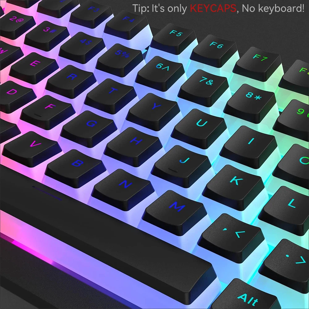 New Pudding PBT Keycaps 129 Ke - Gaming Keyboard Blue Switches ulasan dan harga