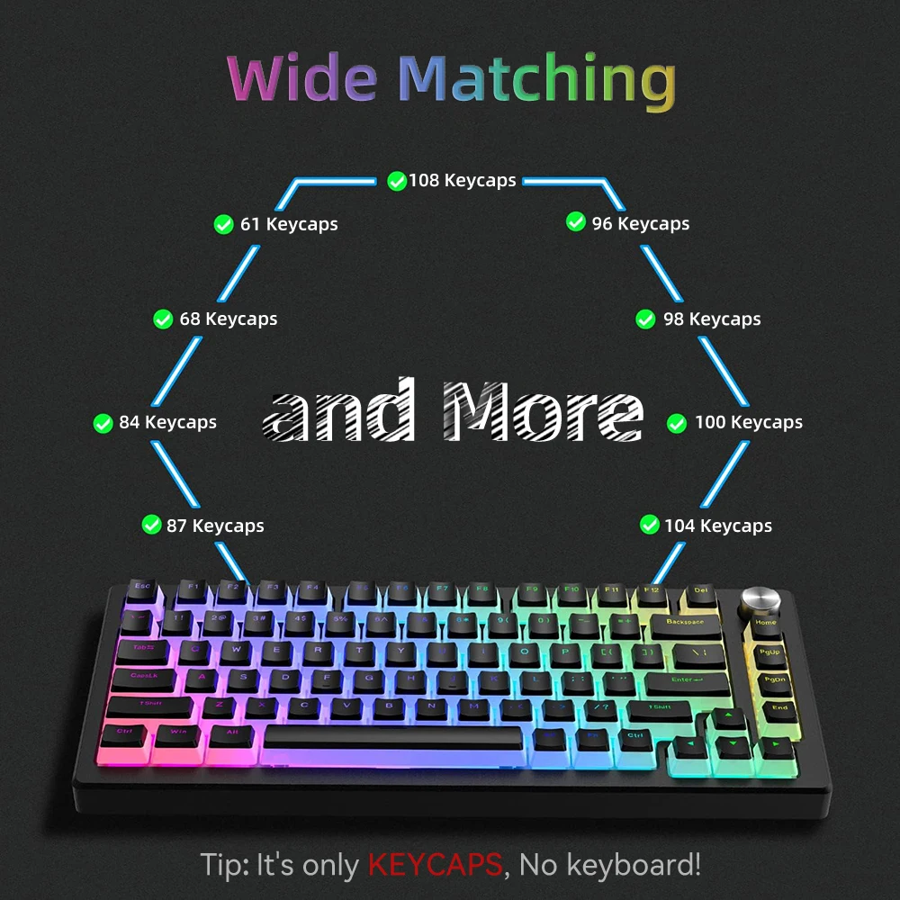 New Pudding PBT Keycaps 129 Ke - Gaming Keyboard Blue Switches ulasan dan harga