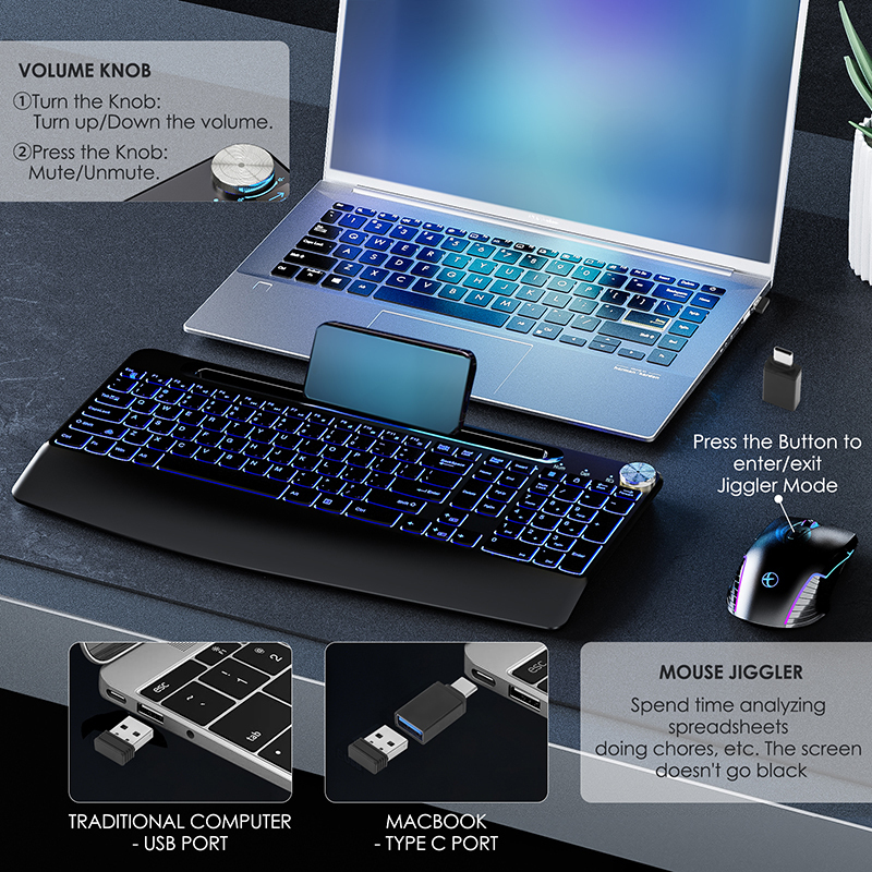 2.4G&Type-C Wireless Keyboard  - Gaming Keyboard And Mouse Combo Wireless ulasan dan harga