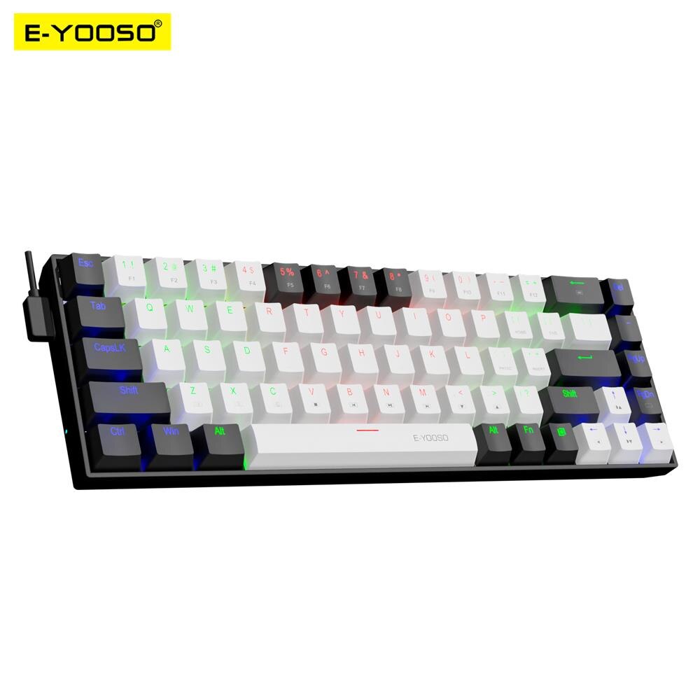 E-YOOSO Z686 USB Mini Slim Mec - Gaming Keyboard Blue Switches ulasan dan harga
