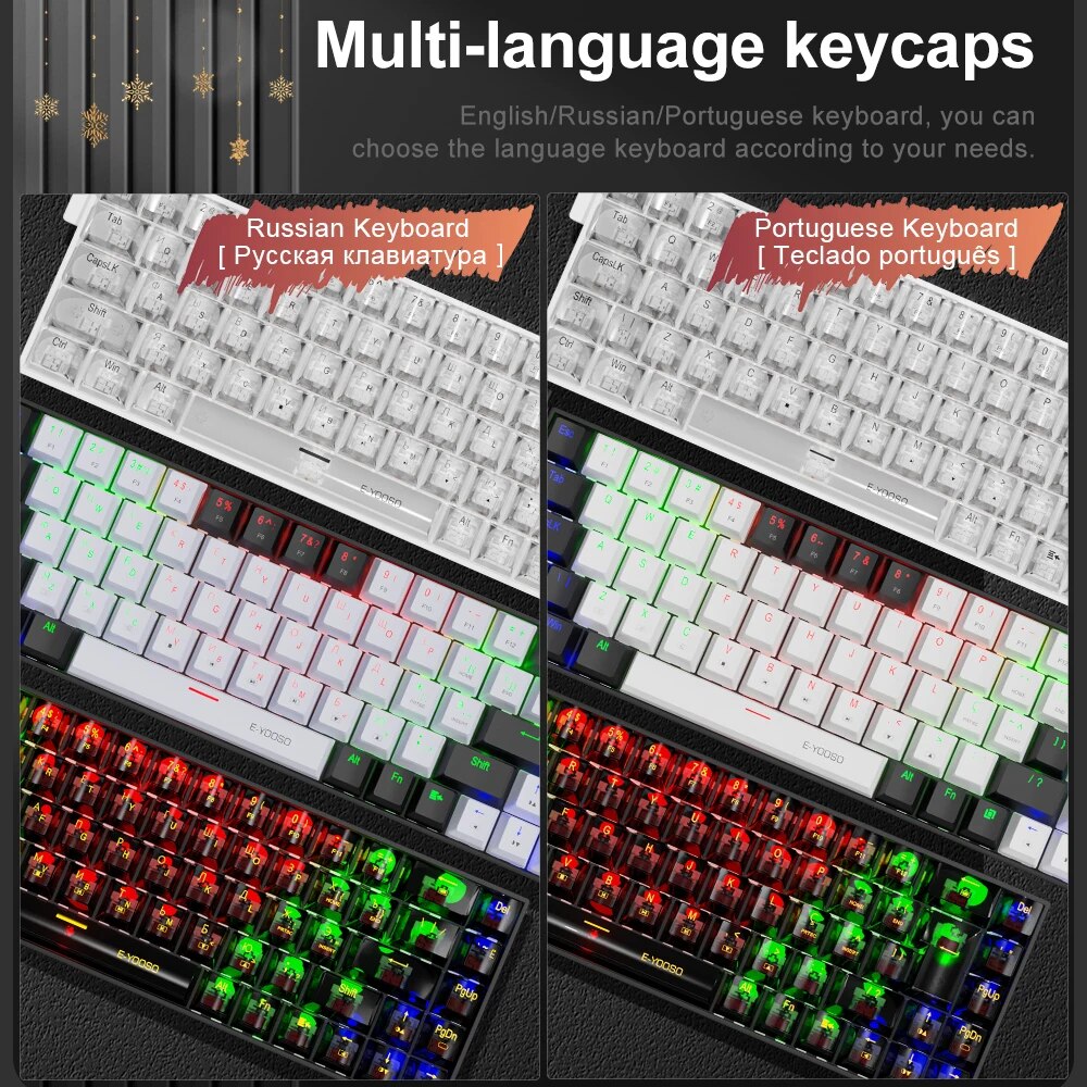 E-YOOSO Z686 USB Mini Slim Mec - Gaming Keyboard Blue Switches ulasan dan harga