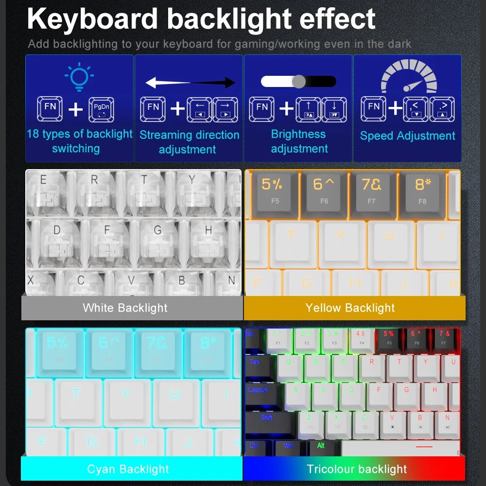 E-YOOSO Z686 USB Mini Slim Mec - Gaming Keyboard Blue Switches ulasan dan harga