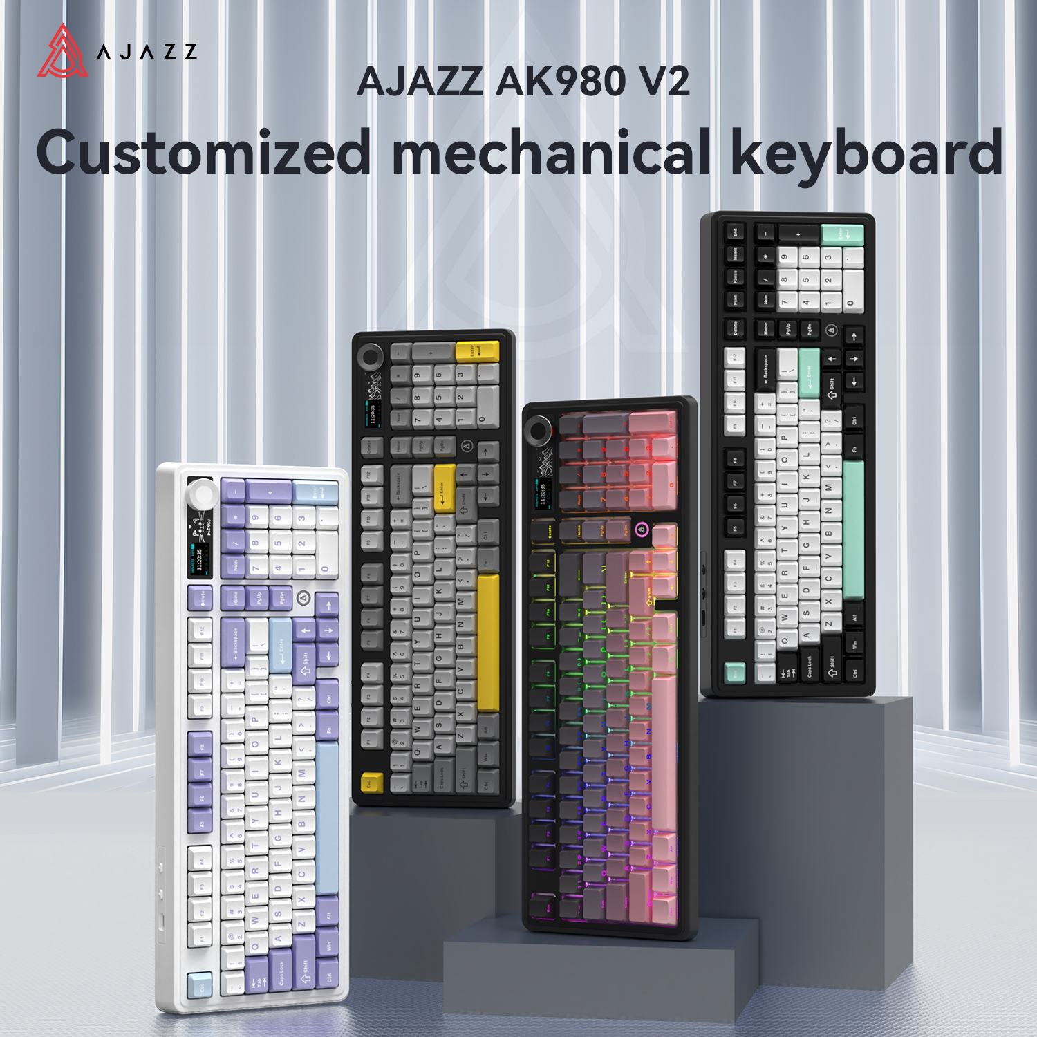 AJAZZ AK980 V2 Three-mode Wire - Gaming Keyboard No Noise ulasan dan harga