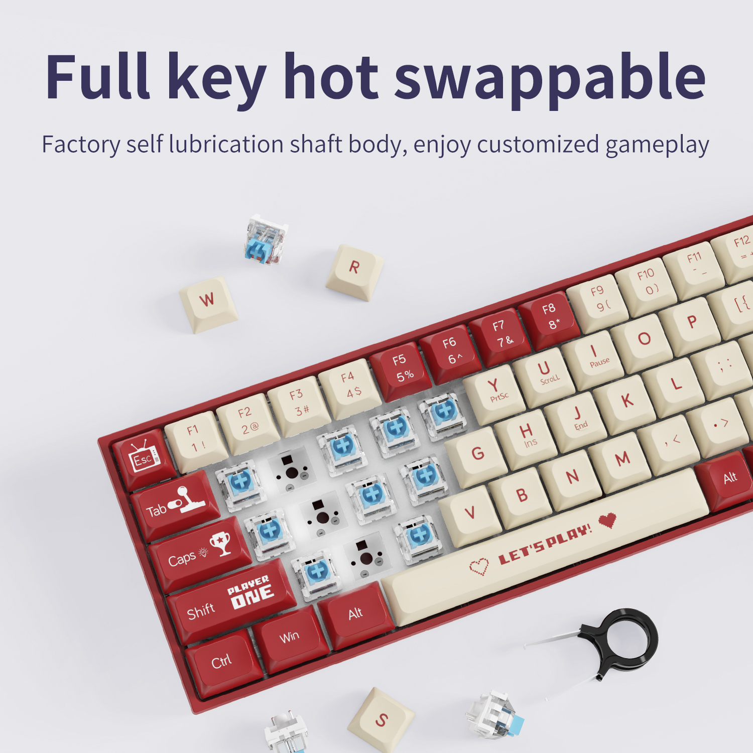 AJAZZ AK680 65% Wired Gaming M - Gaming Keyboard Blue Switches ulasan dan harga