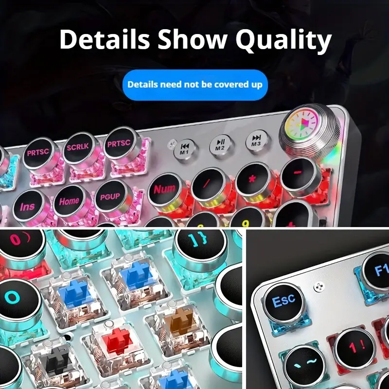EWEADN Punk Typewriter Mechani - Gaming Keyboard Blue Switches ulasan dan harga