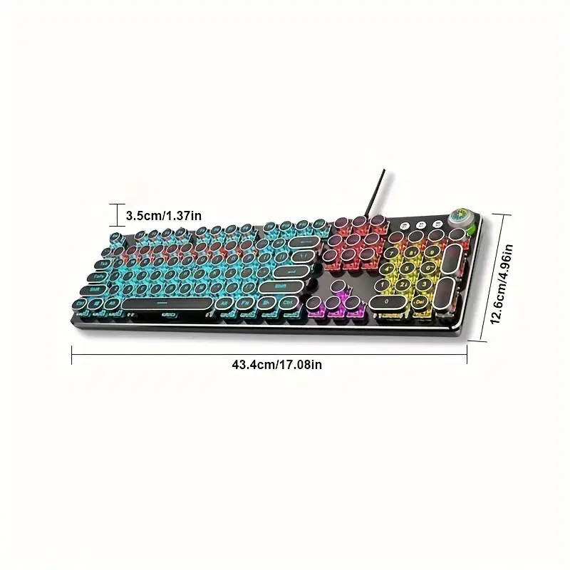 EWEADN Punk Typewriter Mechani - Gaming Keyboard Blue Switches ulasan dan harga