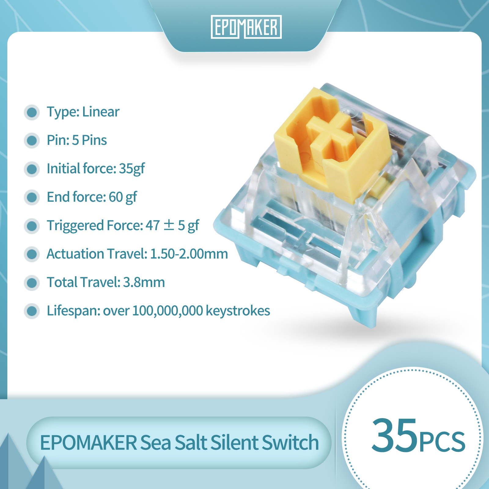 35 Pieces EPOMAKER Sea Salt Si - Keyboard Lube Kit ulasan dan harga