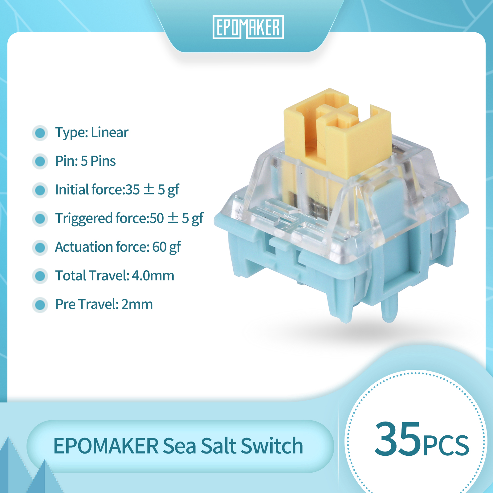 35 Pieces EPOMAKER Sea Salt Si - Keyboard Lube Kit ulasan dan harga