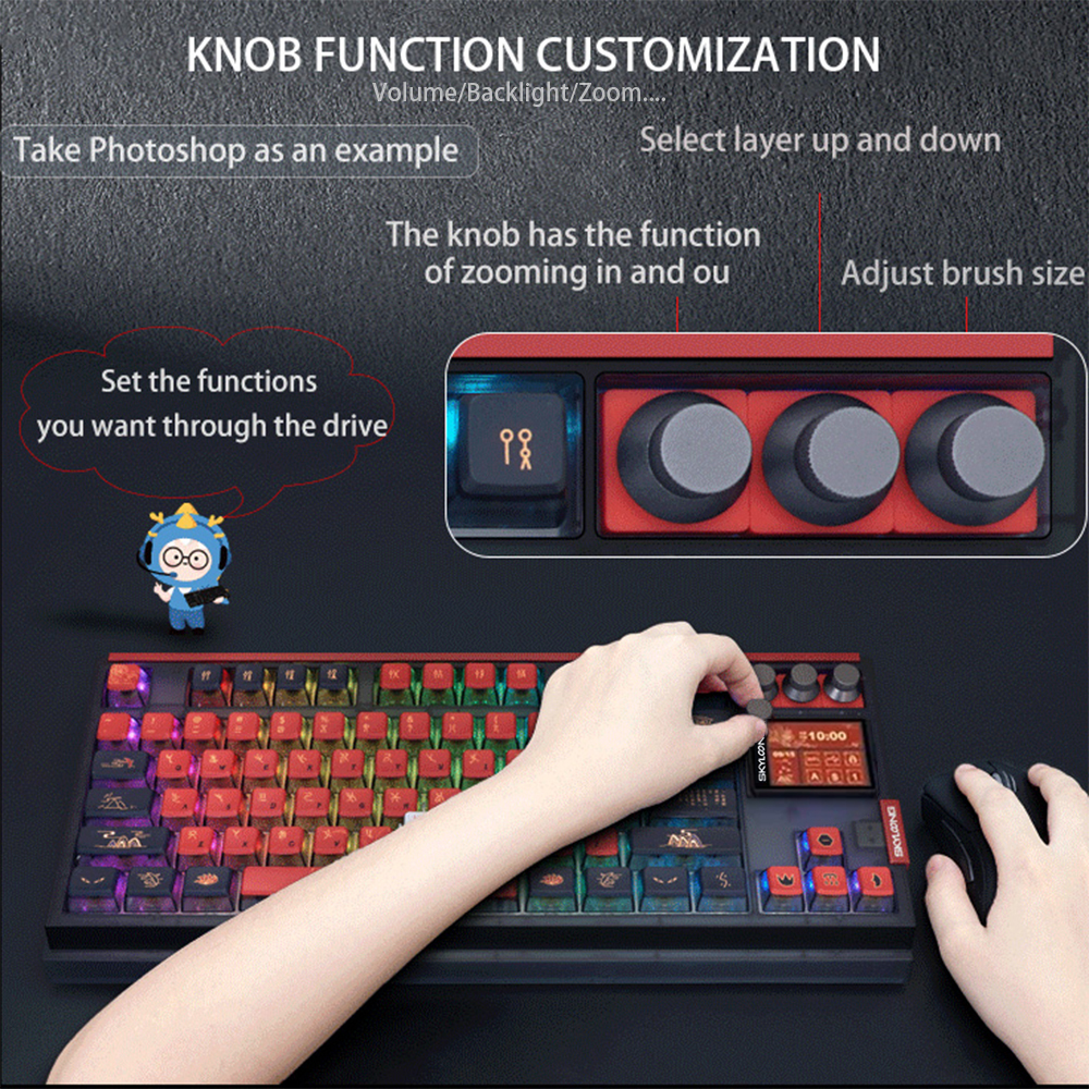 SKYLOONG GK87 Pro Bluetooth me - Gaming Keyboard No Noise ulasan dan harga