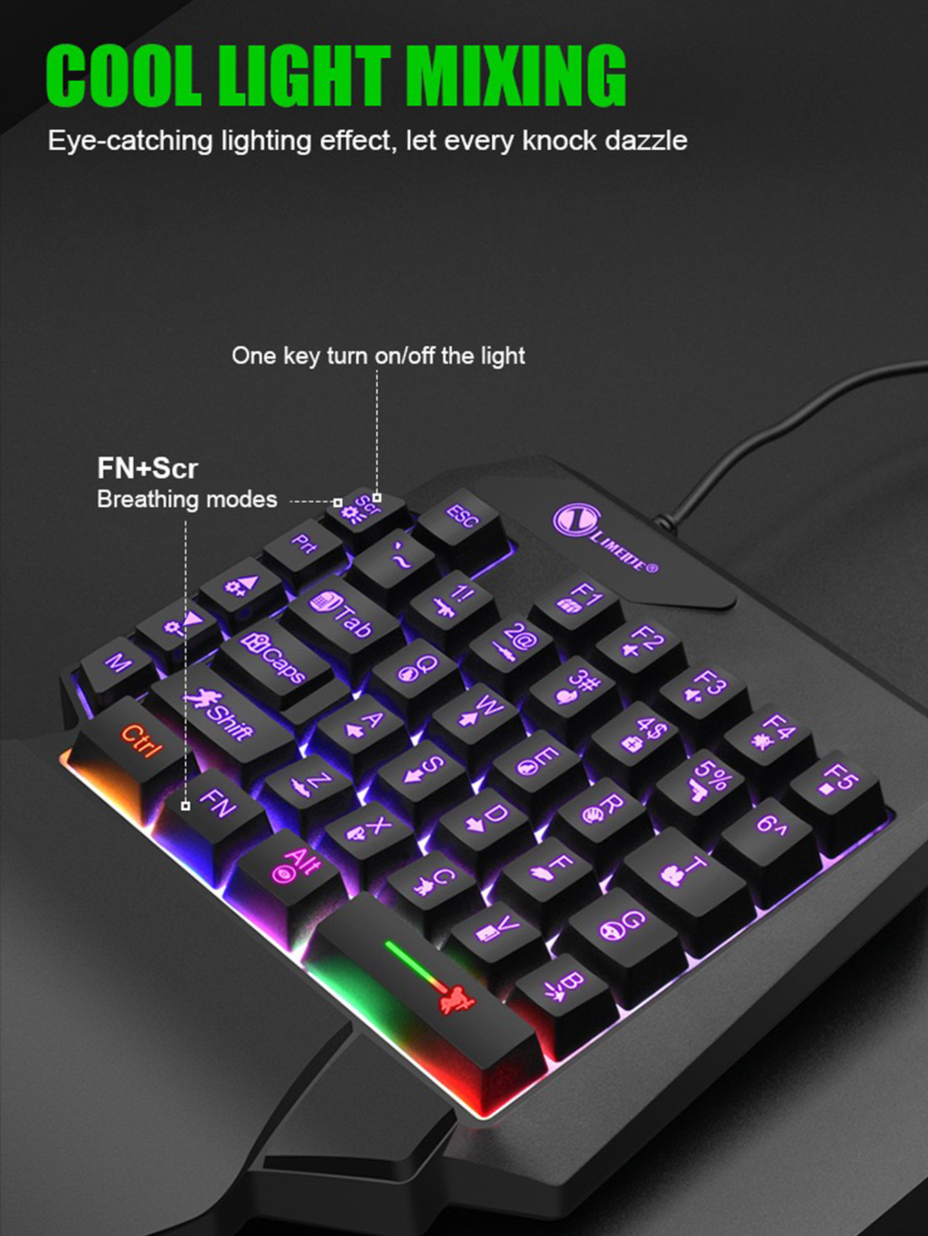 Mechanical one-handed light ga - Gaming Keyboard 1 Hand ulasan dan harga