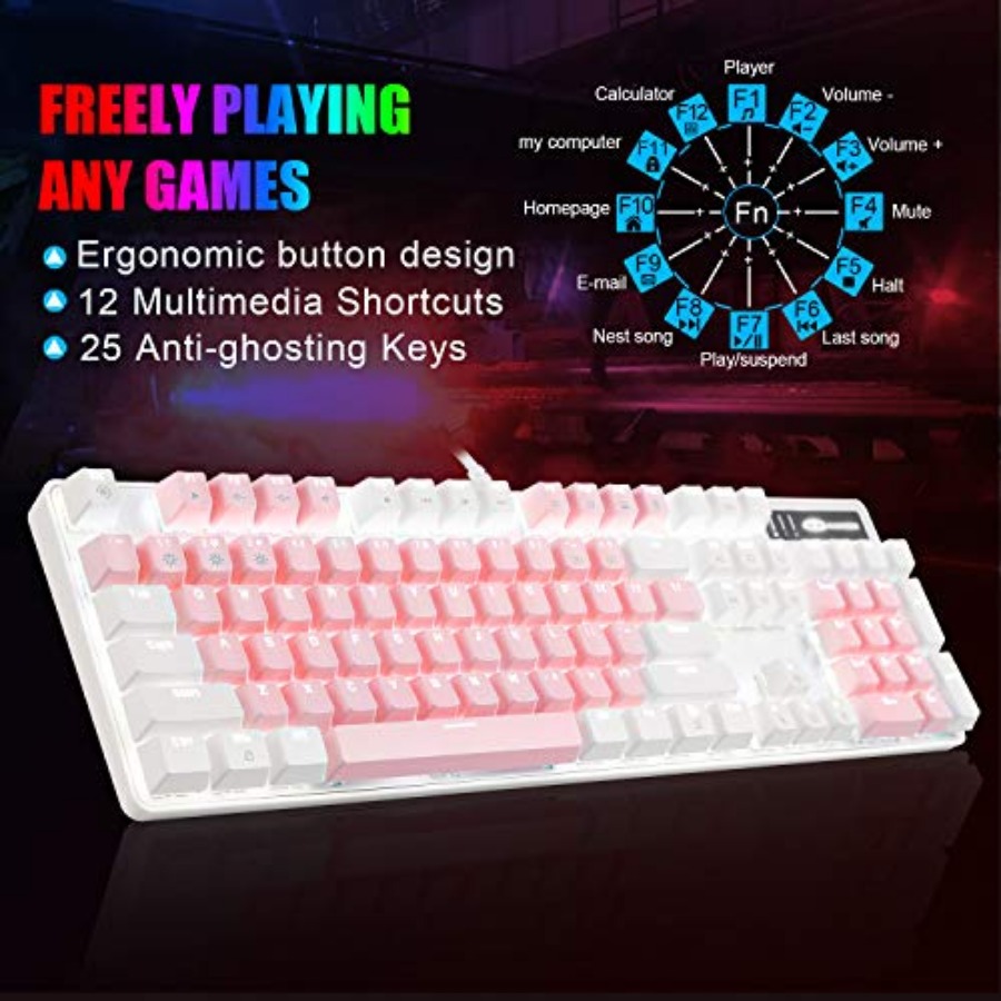 Mechanical Gaming Keyboard, Ne - Gaming Keyboard Blue Switches ulasan dan harga