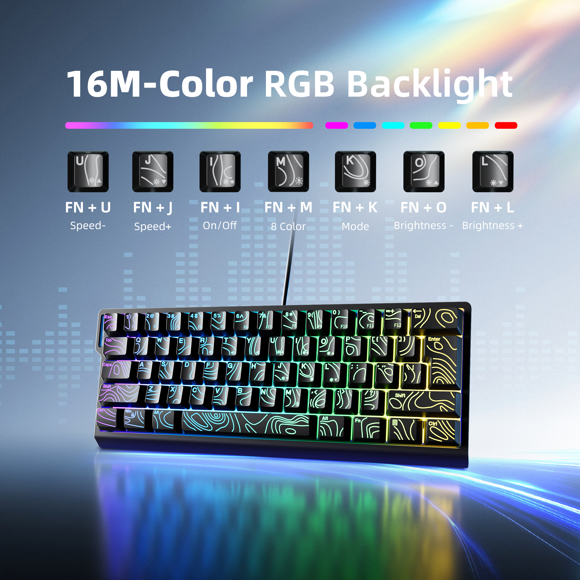 60% compact wired keyboard wit - Gaming Keyboard Blue Switches ulasan dan harga