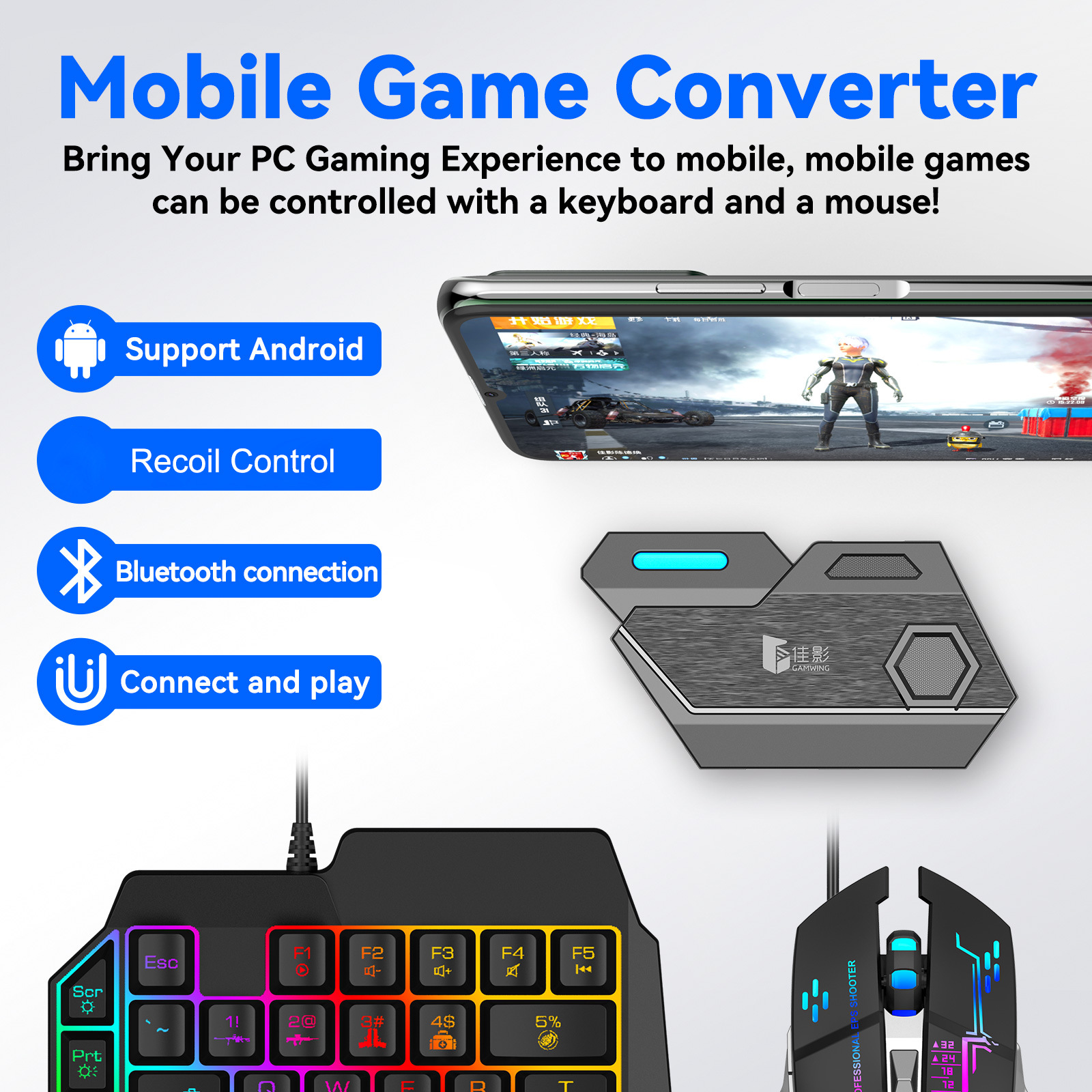 Kit Mobilador Gamer Kit Gaming - Gaming Keyboard 1 Hand ulasan dan harga