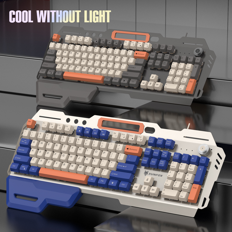 XUNFOX K90Wired keyboard 104 k - Gaming Keyboard Blue Switches ulasan dan harga