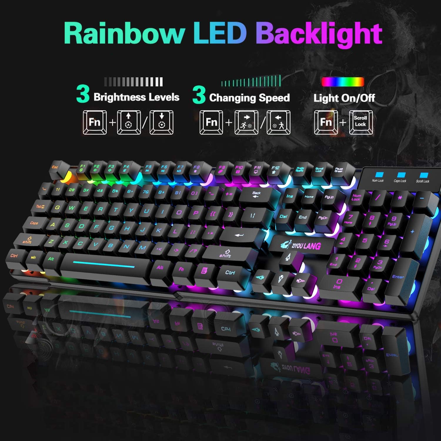 MAMBASNAKE x ZIYOU LANG T3 Wir - Gaming Keyboard And Mouse Combo Wireless ulasan dan harga