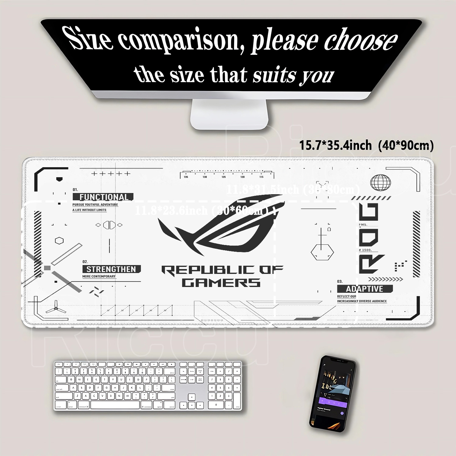 R-ROG Large Gaming Mouse Pad A - Gaming Keyboard Corsair ulasan dan harga
