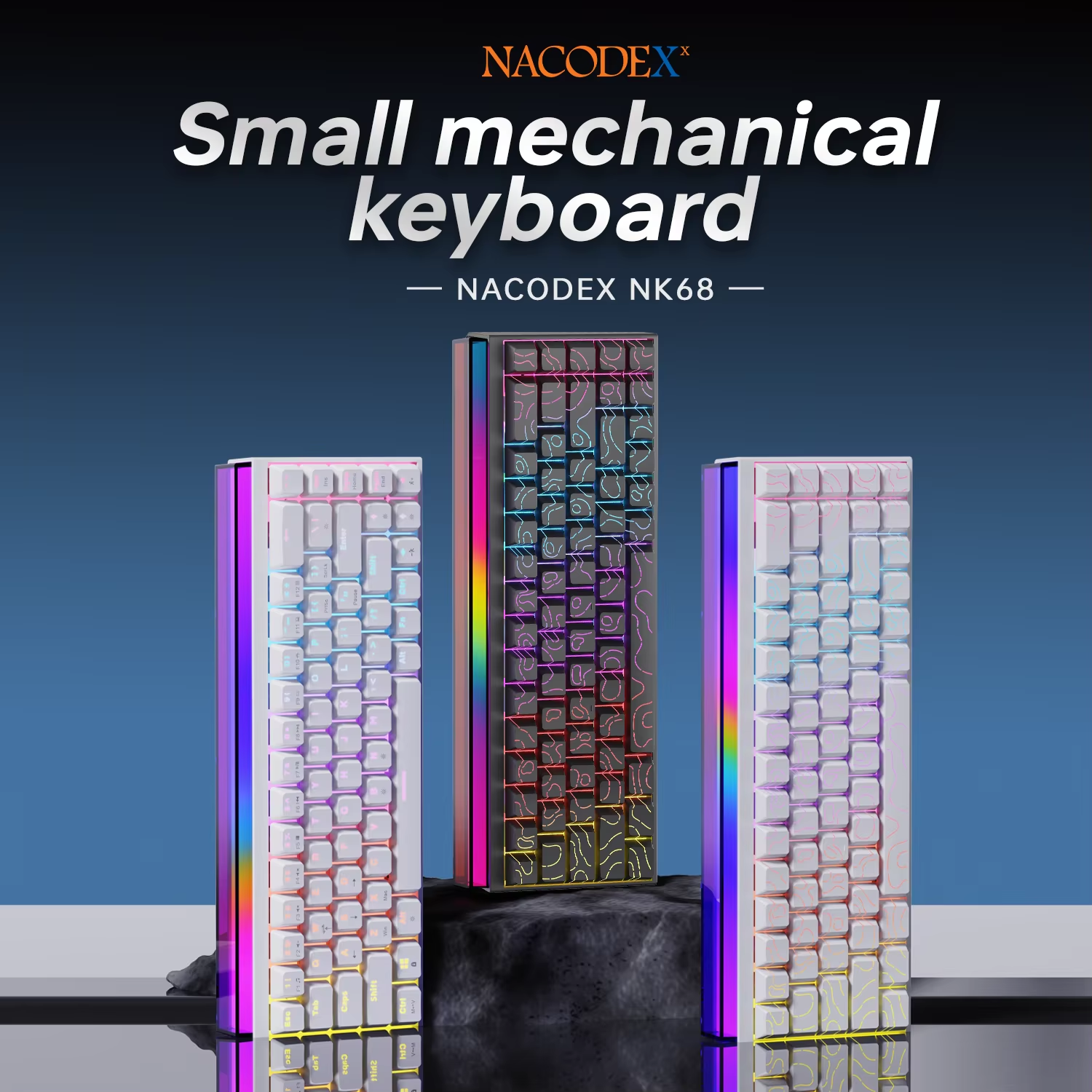 New Ajazz Nacodex Nk68 Mechani - Gaming Keyboard Blue Switches ulasan dan harga