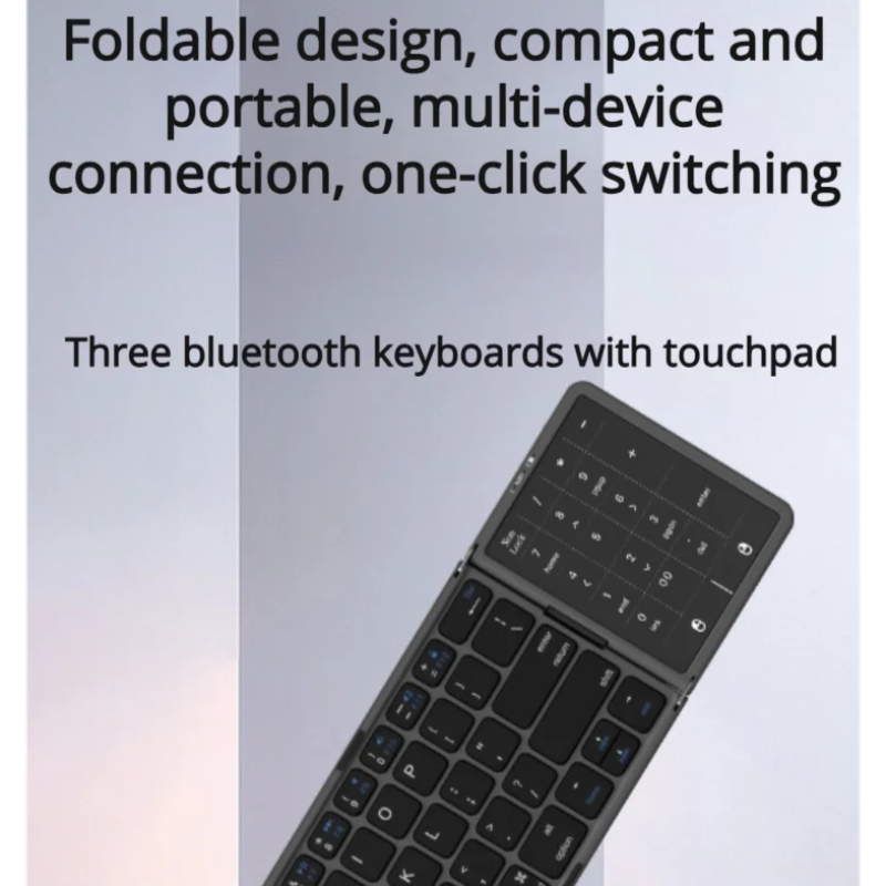 New Three-Fold Folding Bluetoo - Gaming Keyboard Non Mechanical ulasan dan harga