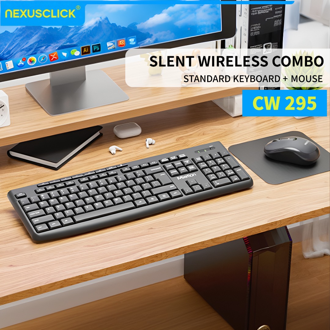 NexusClick Low-Profile Ergonom - Gaming Keyboard And Mouse Combo Wireless ulasan dan harga