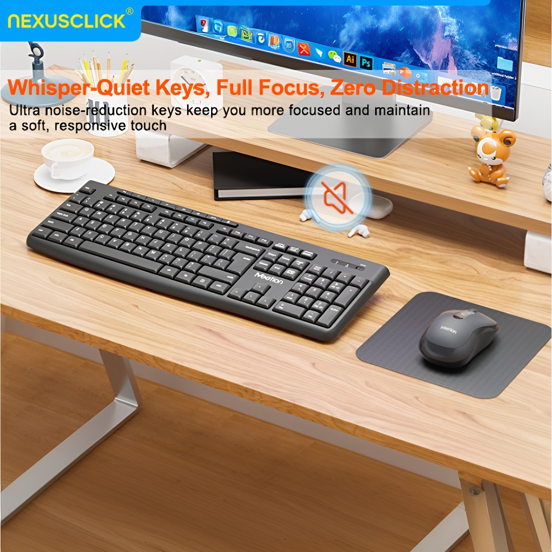 NexusClick Low-Profile Ergonom - Gaming Keyboard And Mouse Combo Wireless ulasan dan harga