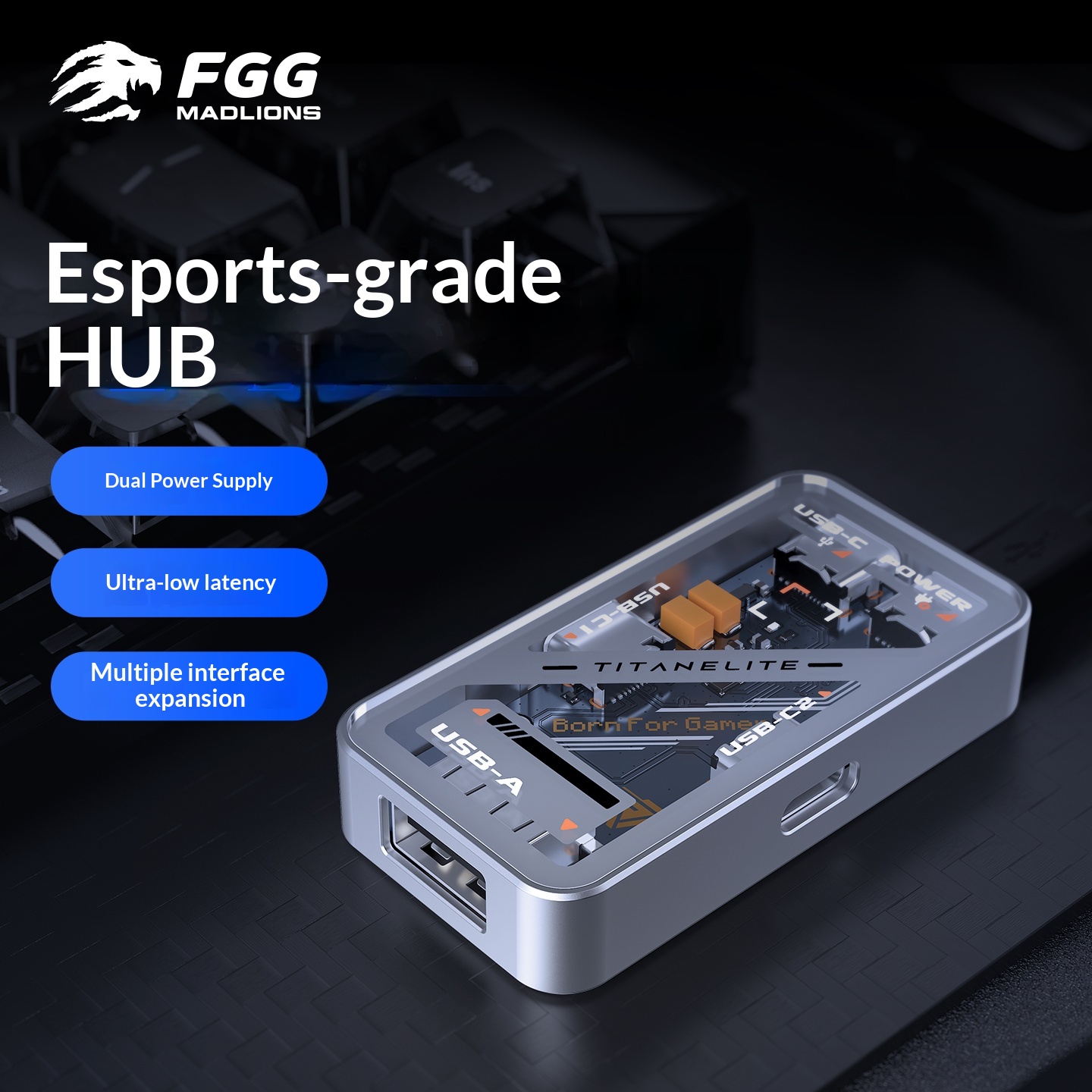 FGG MADLIONS Gaming USB Hub St - Gaming Keyboard Splitter ulasan dan harga