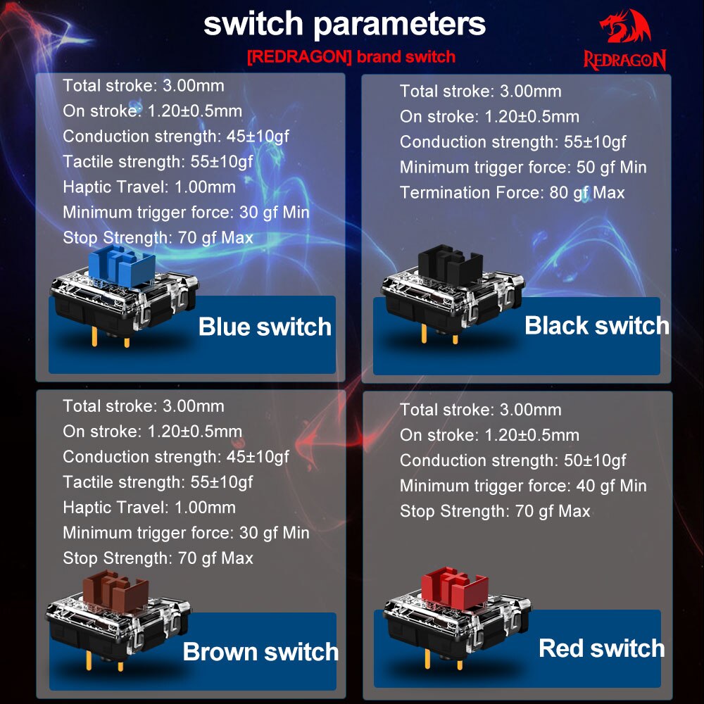 REDRAGON SMD RGB MX Low Profil - Gaming Keyboard Blue Switches ulasan dan harga