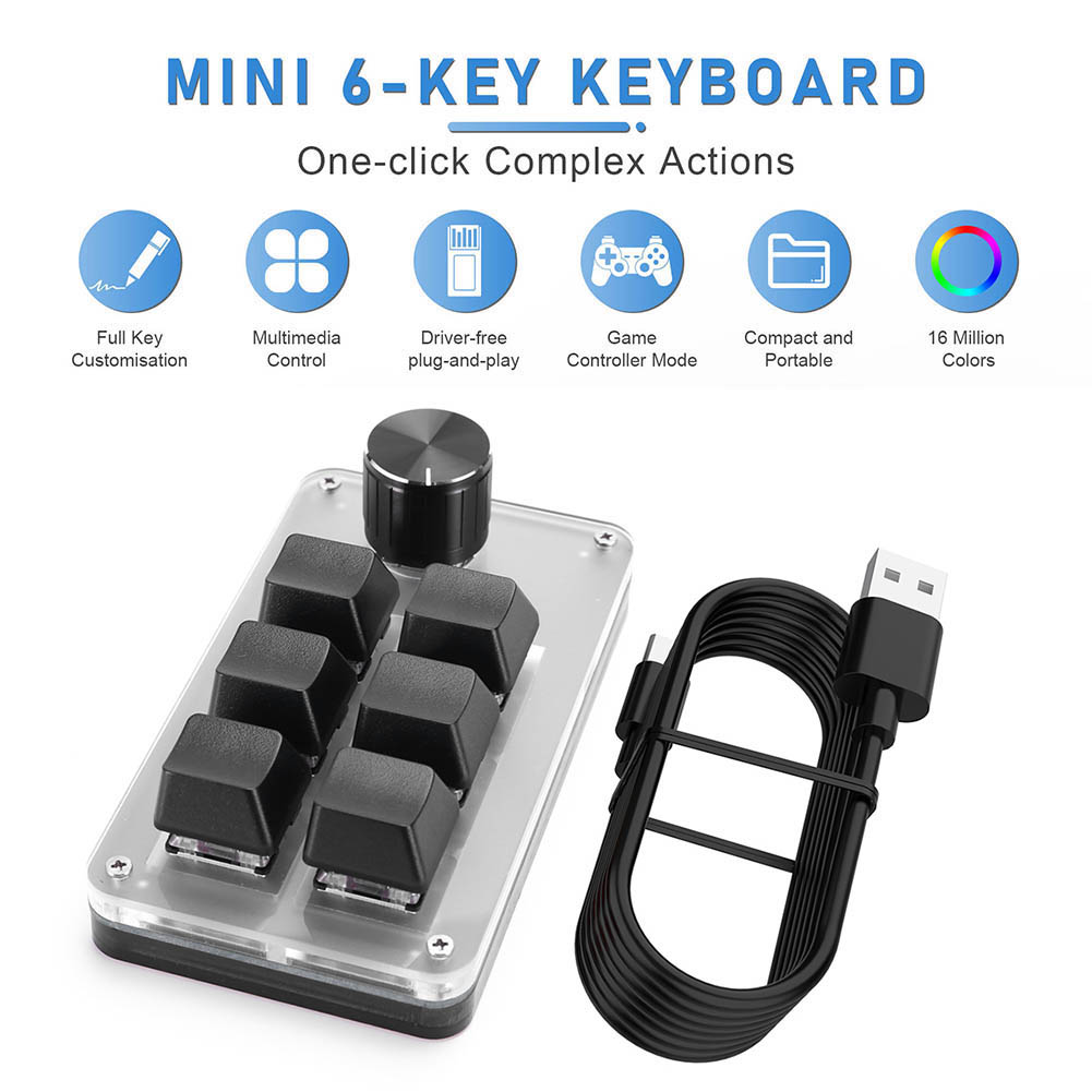 6 Key 1 Knob One Handed Mechan - Gaming Keyboard 1 Hand ulasan dan harga